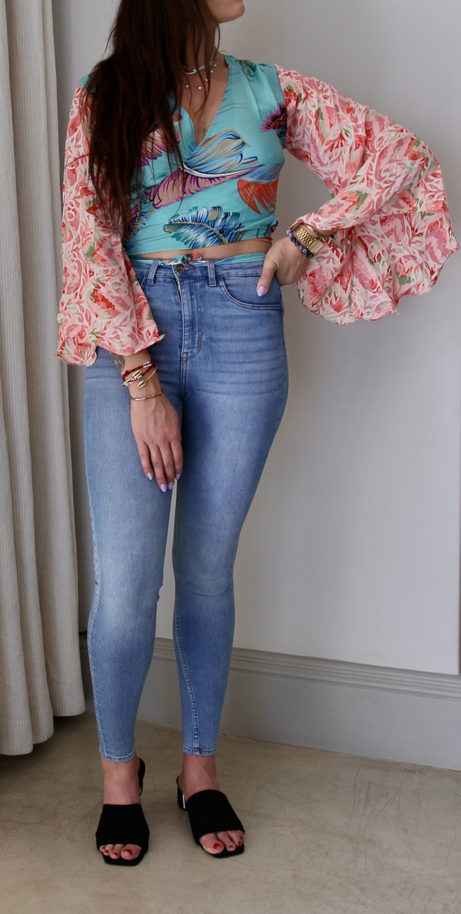Silk wrap crop top